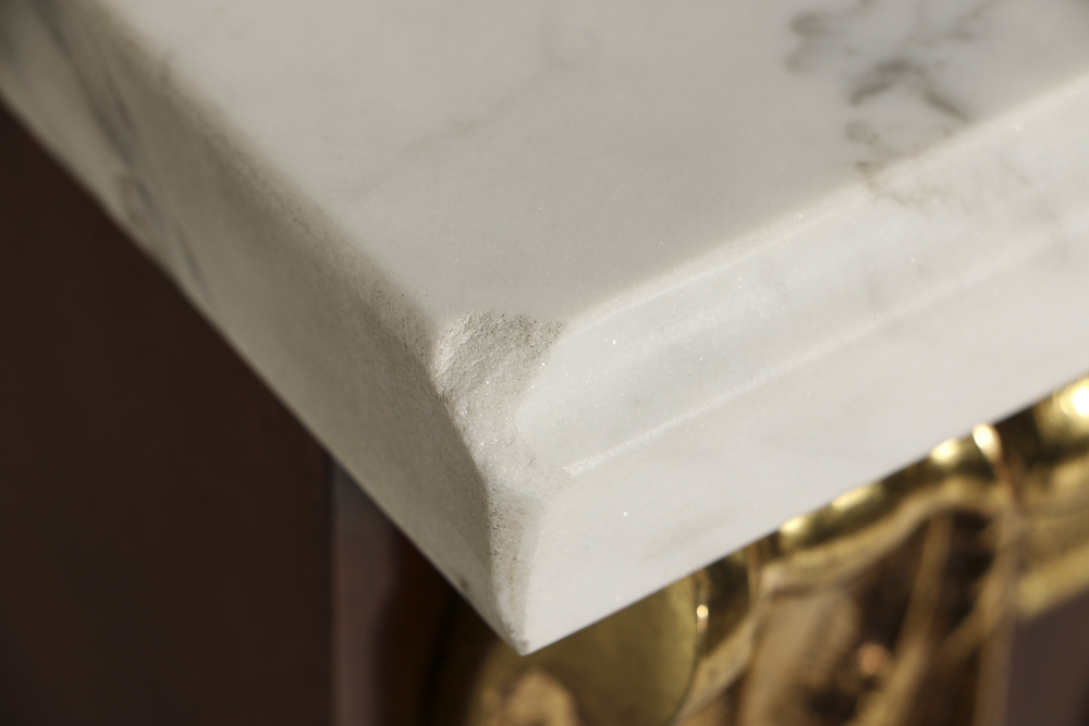 20th-Century French Style Mahogany Veneered Marble Top Sideboard