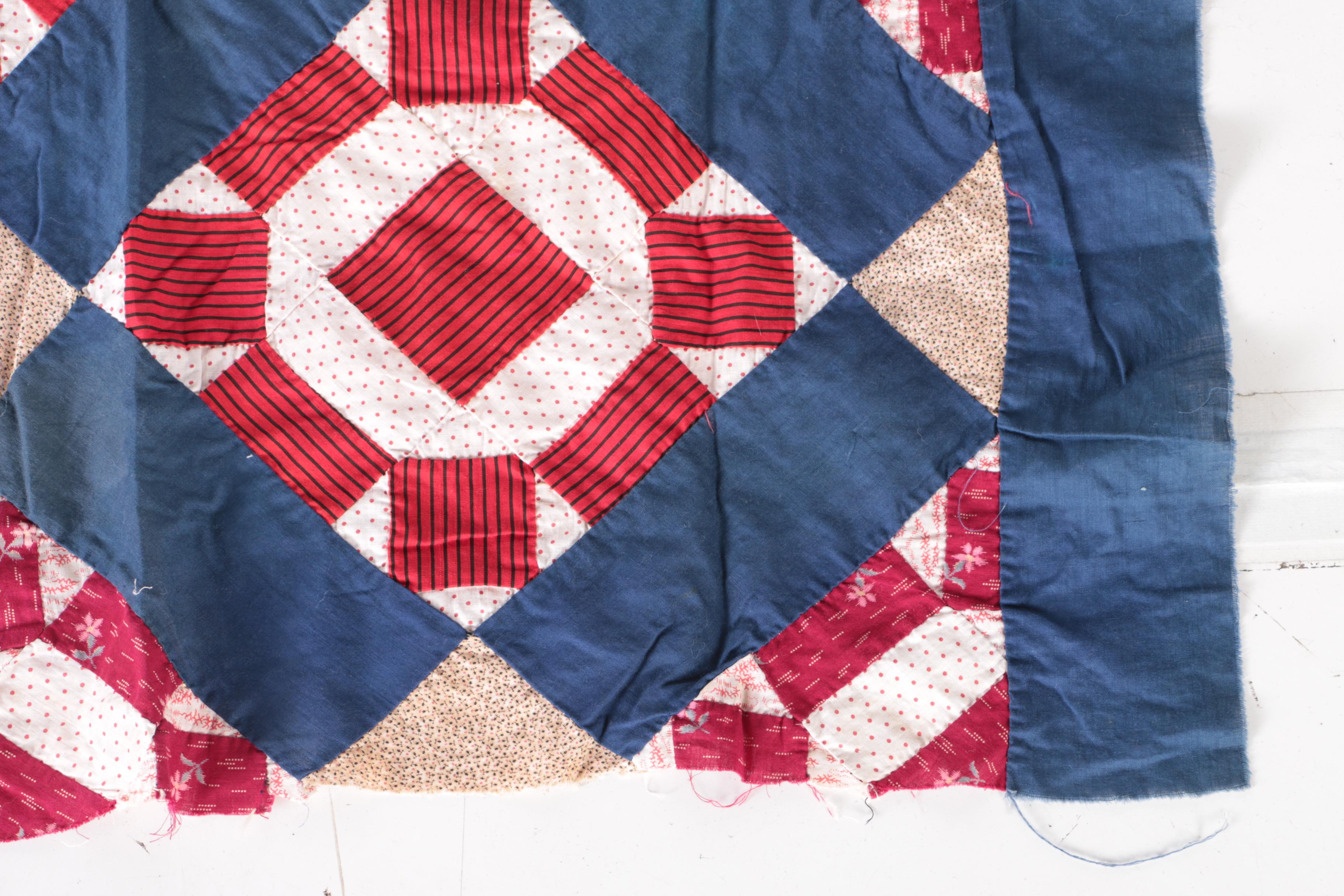 Antique "Rolling Stone" Mosaic Quilt