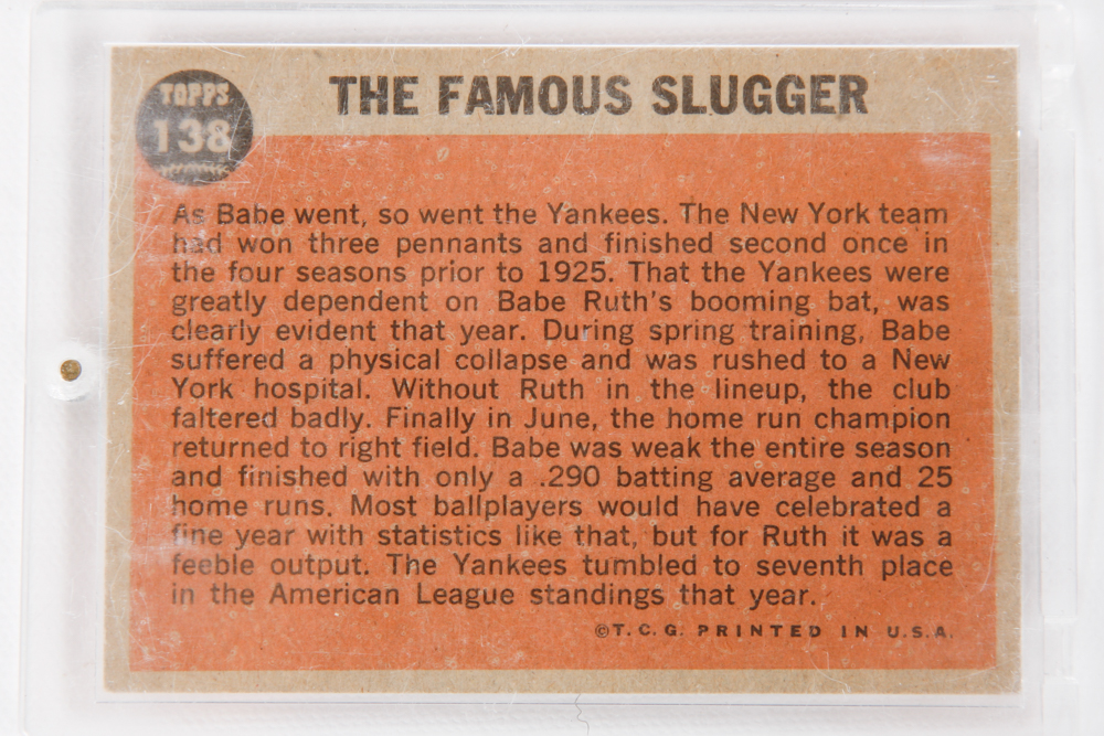 Three Babe Ruth Topps Baseball Cards