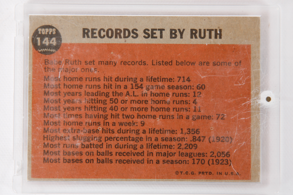 Three Babe Ruth Topps Baseball Cards