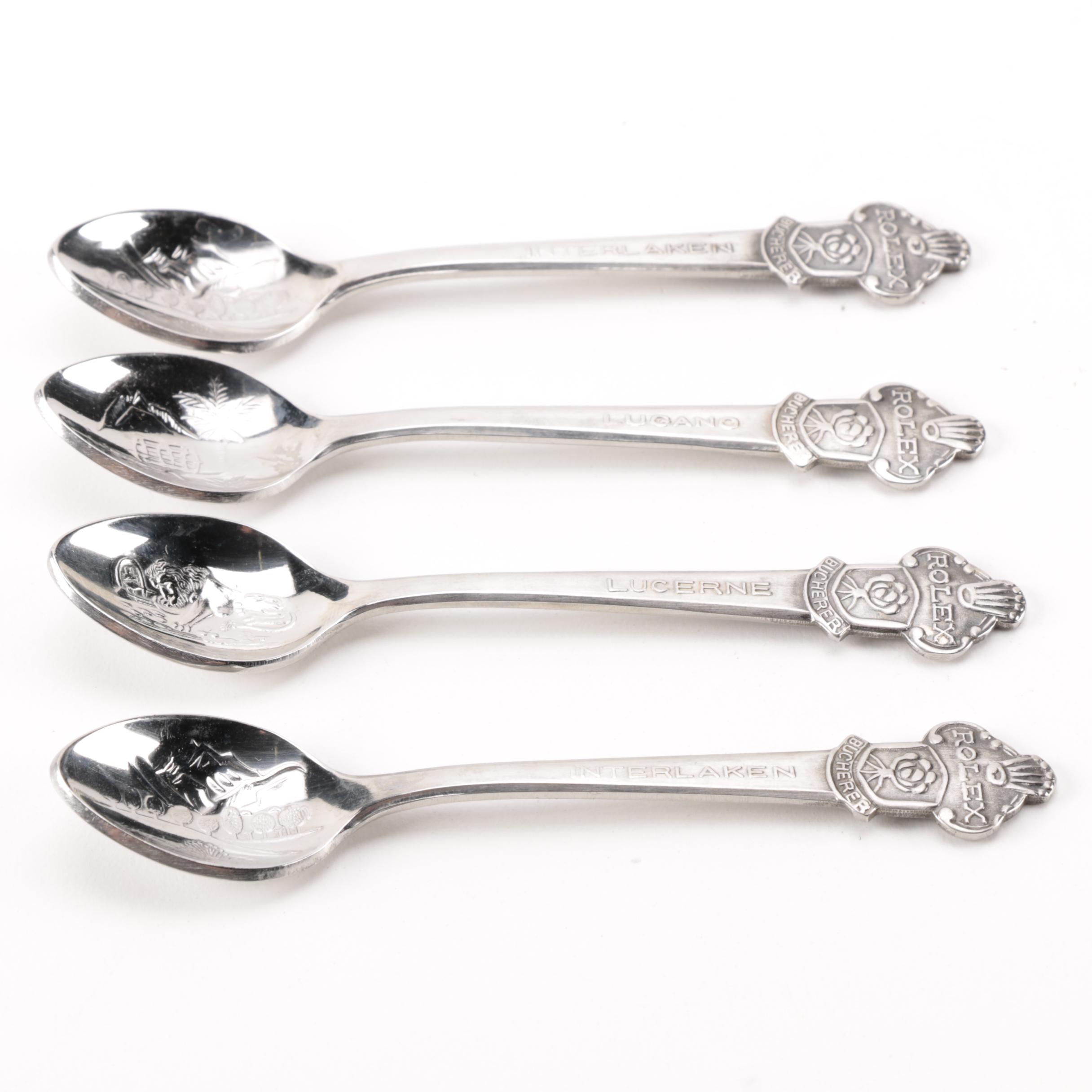 Bucherer of Switzerland Rolex Stainless Collector Spoons