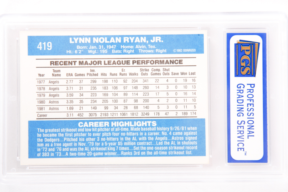 Collection of Mint to Near Mint Nolan Ryan Baseball Cards