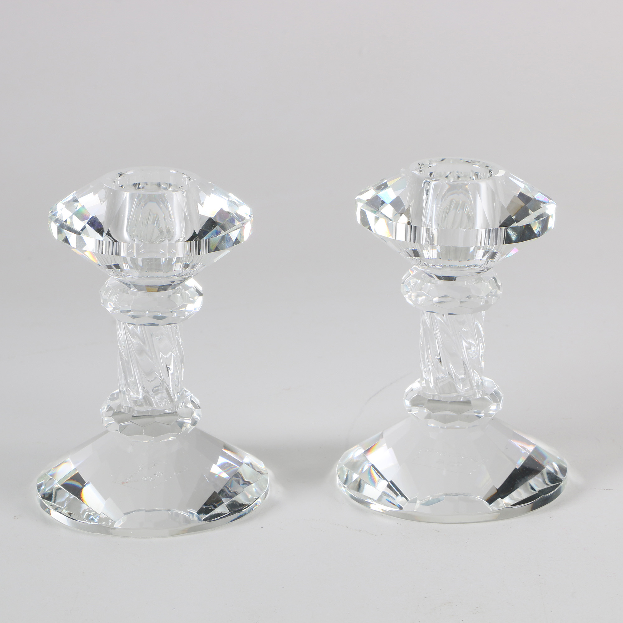 Pair of Simon and Designs Crystal Candlesticks