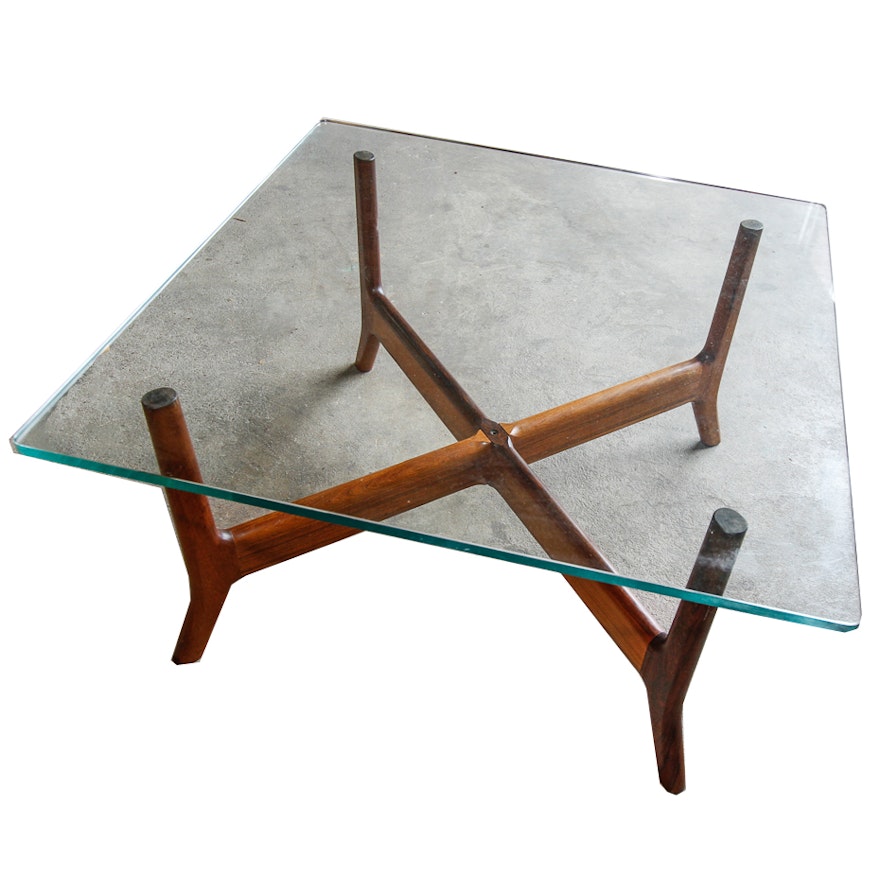 Mid Century Modern Glass Top Coffee Table