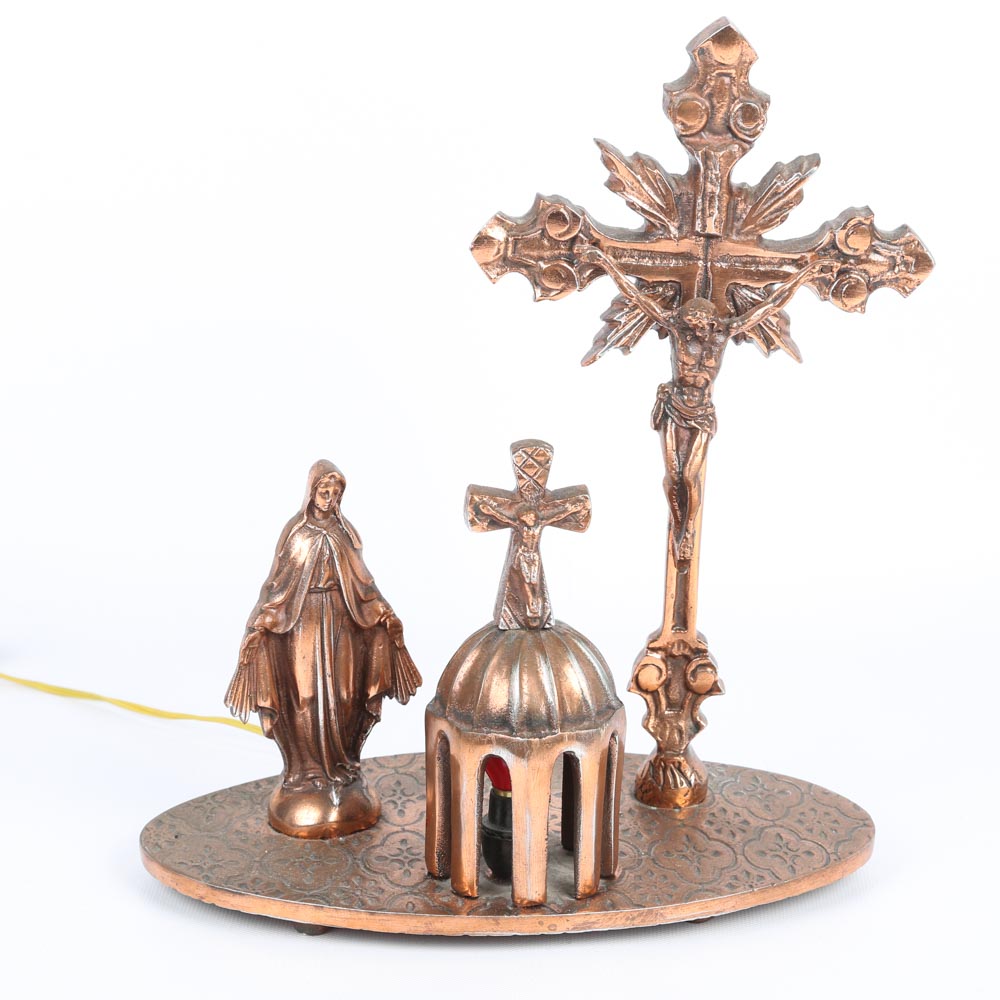 Illuminated Religious Figurine