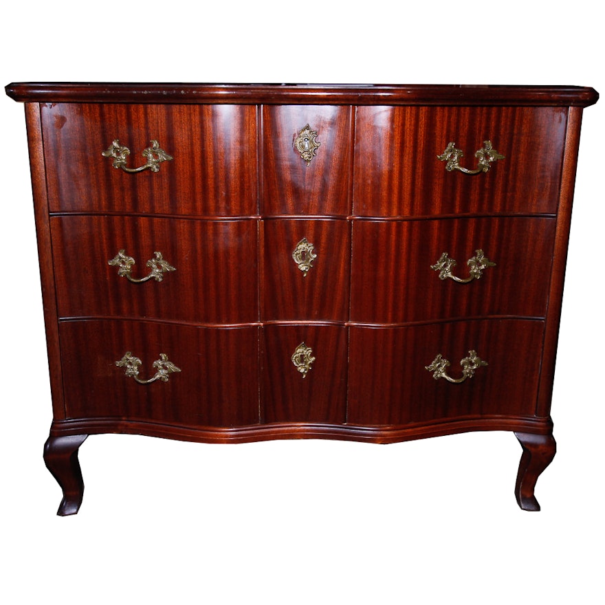 Ribbon Stripe Mahogany Three-Drawer Chest