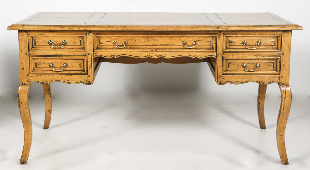 Country French Provincial Desk With Chair