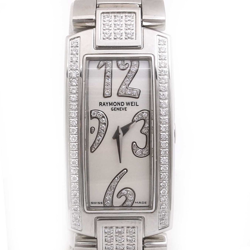 Raymond Weil Stainless Steel Diamond Wristwatch