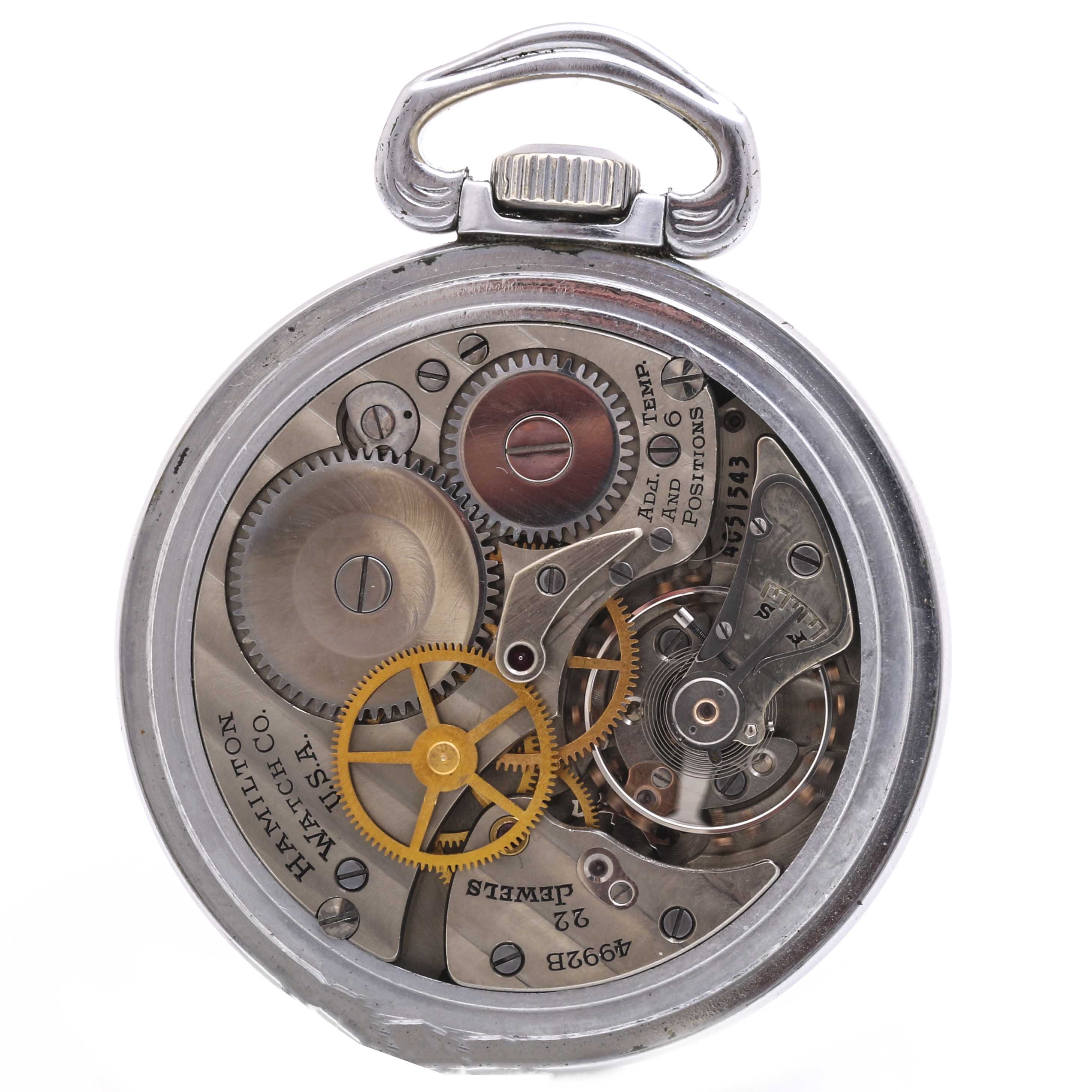 1942 Hamilton G.C.T. Master Navigators Hack Mechanism Pocket Watch