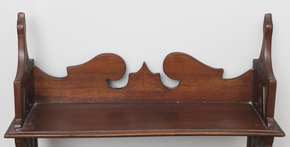 Vintage Mahogany Wall Mount Curio Shelf