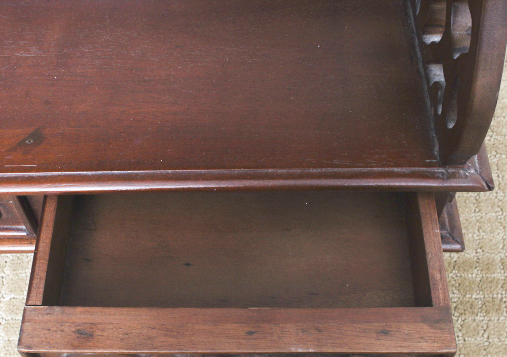 Vintage Mahogany Wall Mount Curio Shelf