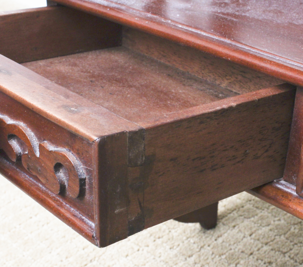 Vintage Mahogany Wall Mount Curio Shelf