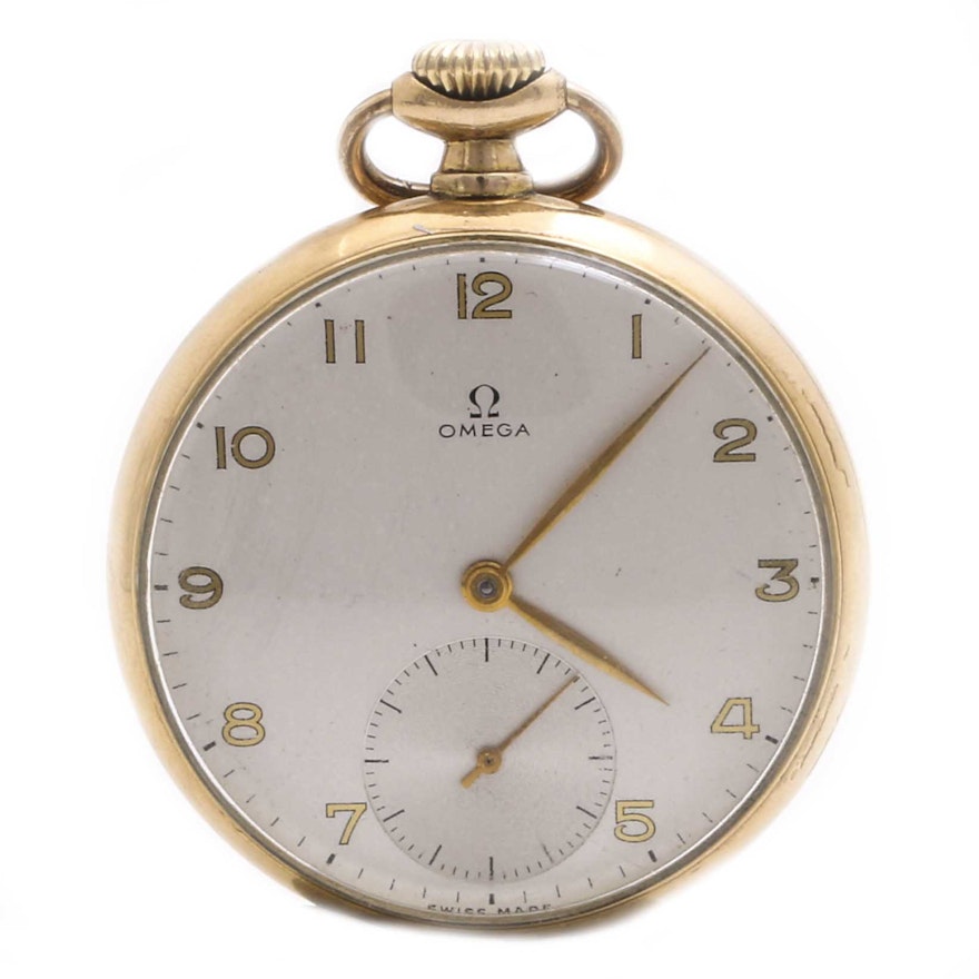 Omega Gold Plated Pocket Watch