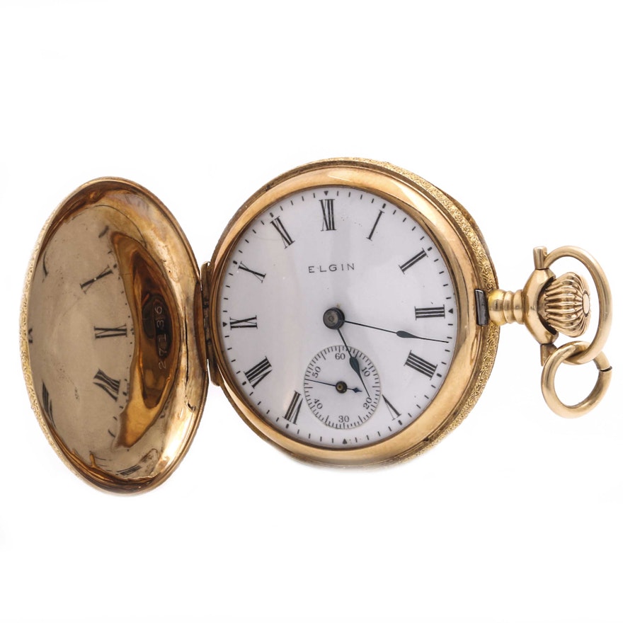 Elgin 14K Tri-Gold Pocket Watch