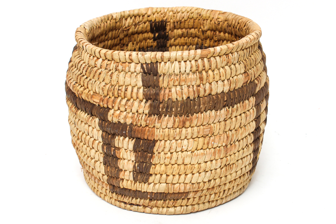 Pair of Artisan Sweetgrass Coiled Baskets