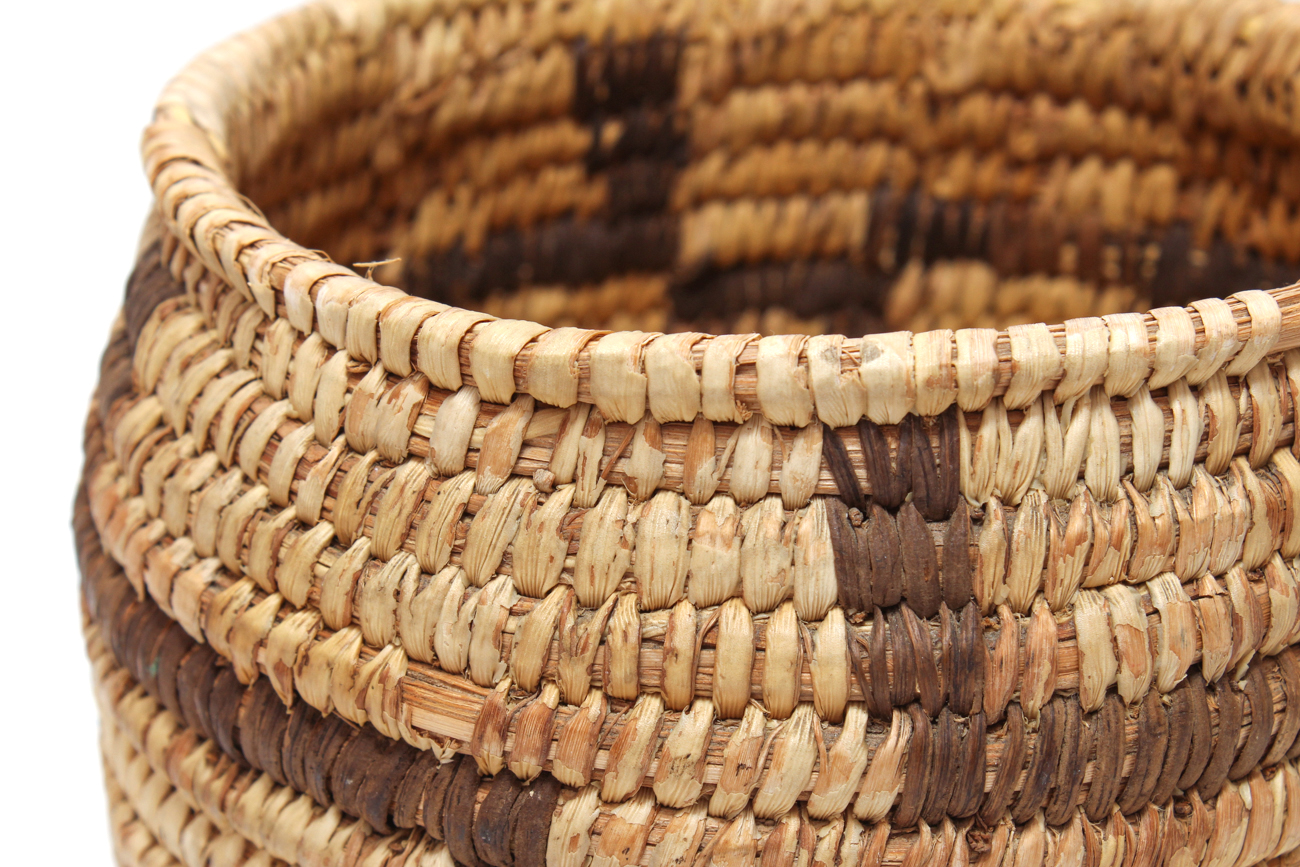 Pair of Artisan Sweetgrass Coiled Baskets