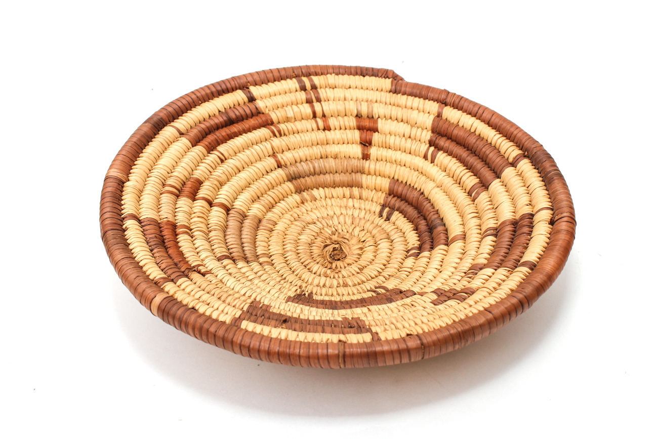 Pair of Artisan Sweetgrass Coiled Baskets