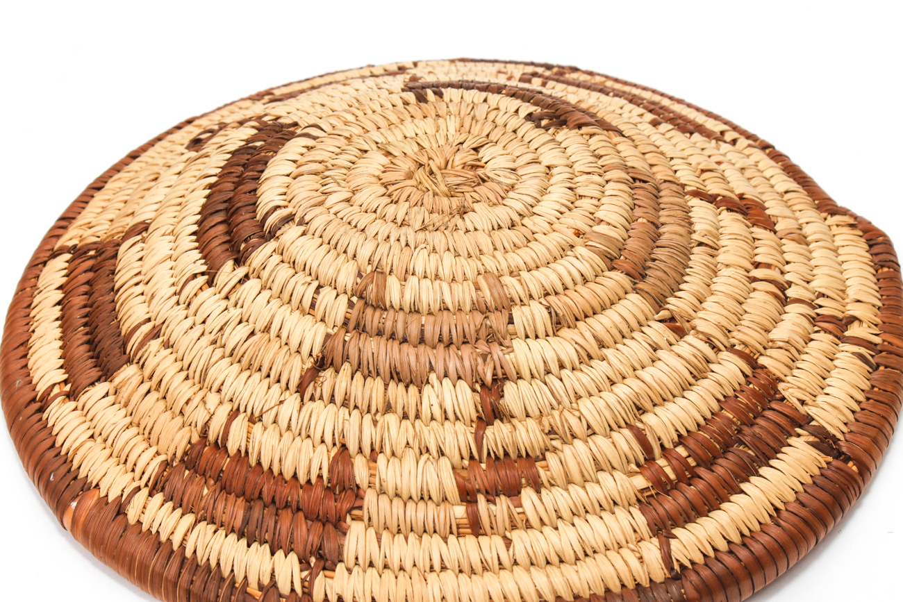 Pair of Artisan Sweetgrass Coiled Baskets