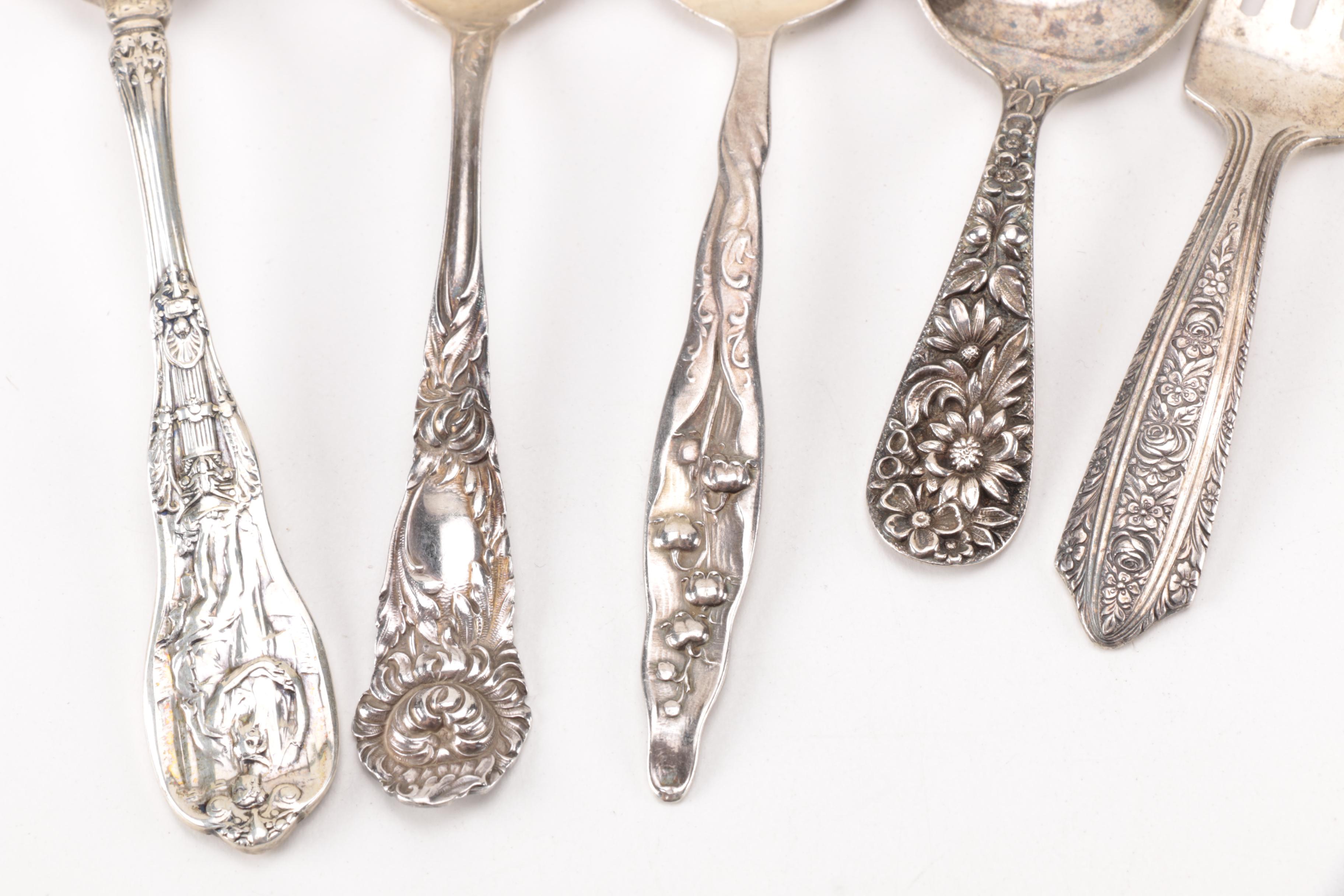 Whiting "Lily of the Valley" Sterling Demitasse Spoon and Other Sterling Flatware