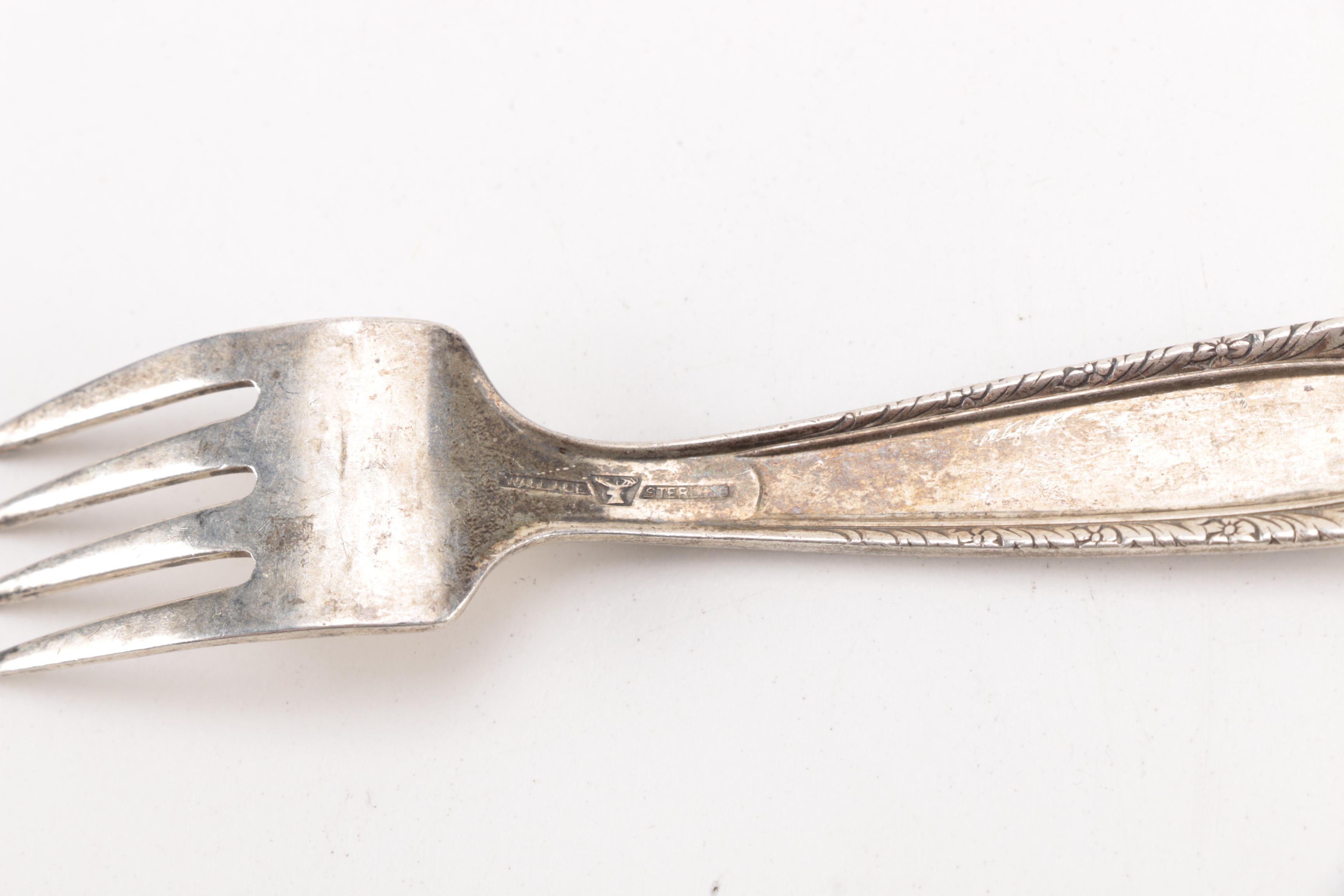 Whiting "Lily of the Valley" Sterling Demitasse Spoon and Other Sterling Flatware