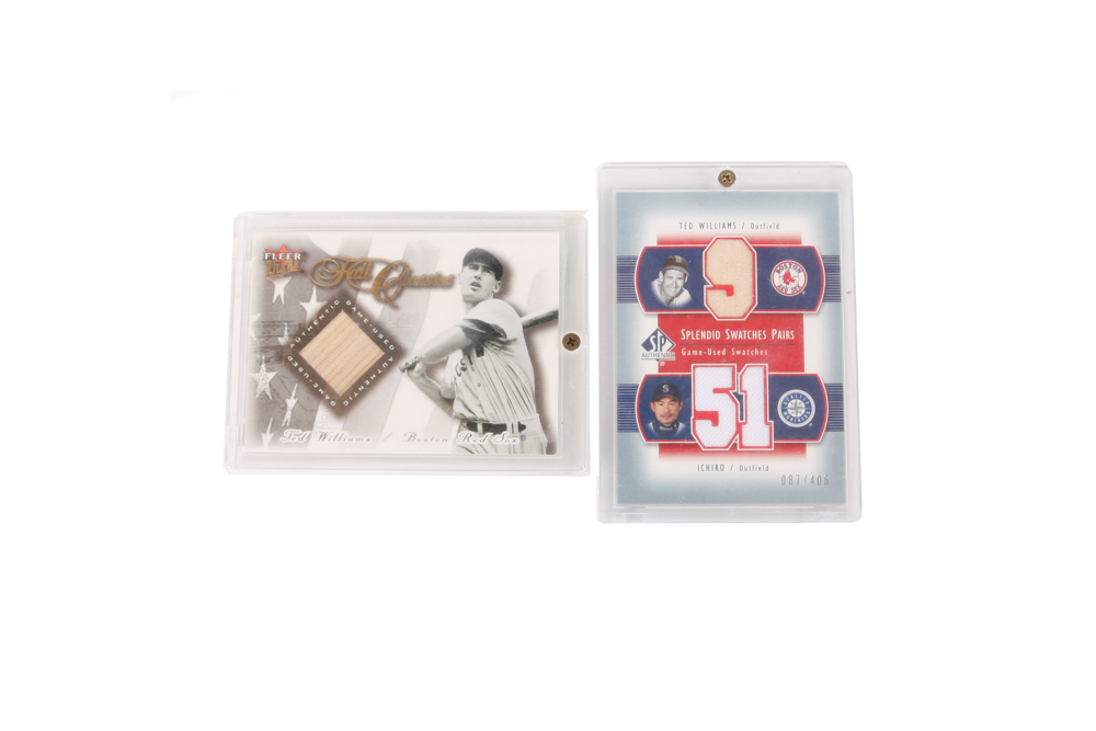 Ted Williams and Ichiro Suzuki "Game-Used" Baseball Cards