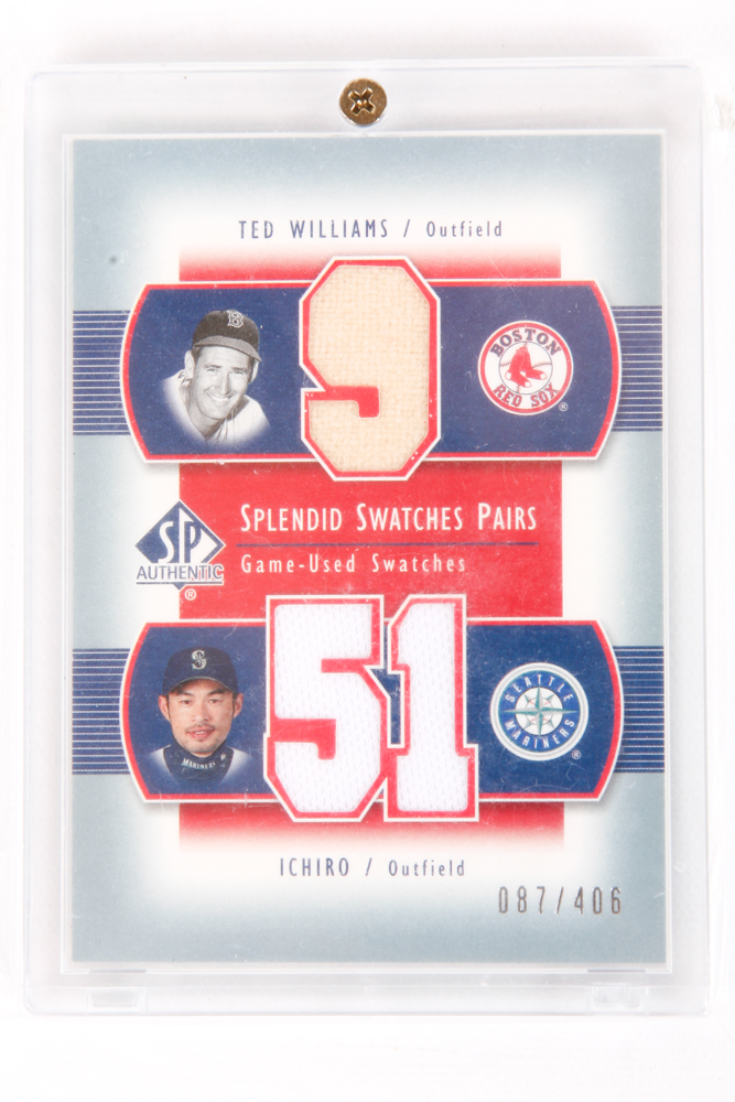 Ted Williams and Ichiro Suzuki "Game-Used" Baseball Cards