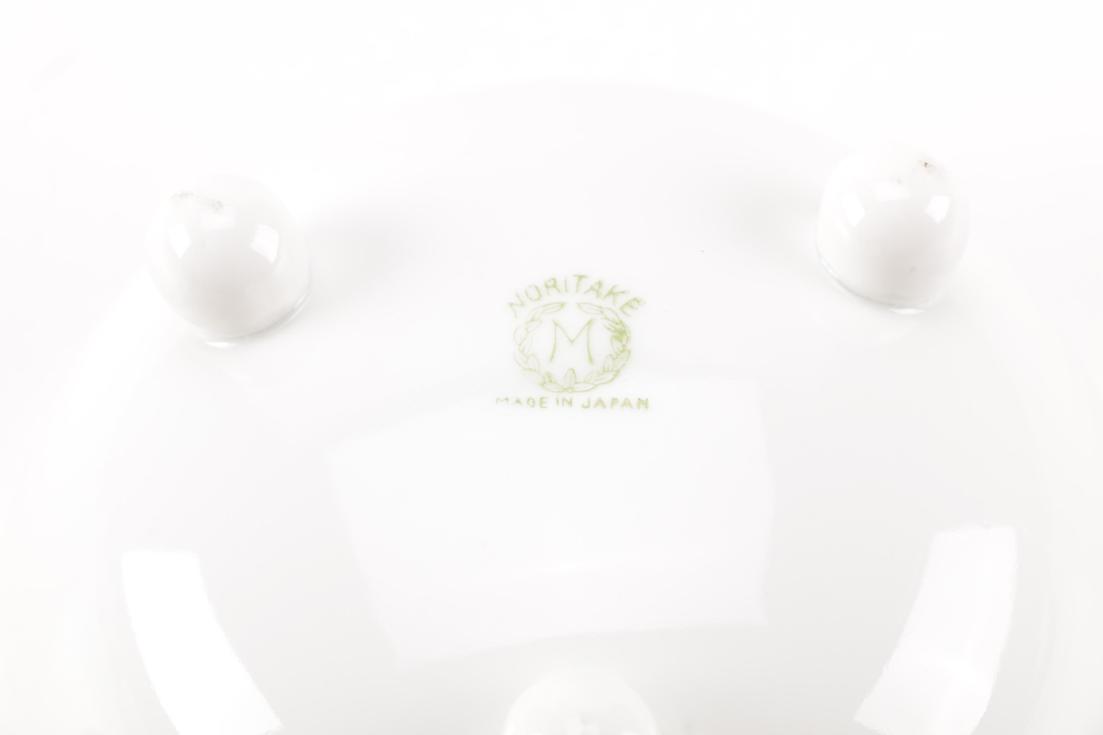 Noritake and Nippon Footed Condiment Bowls With Ladles