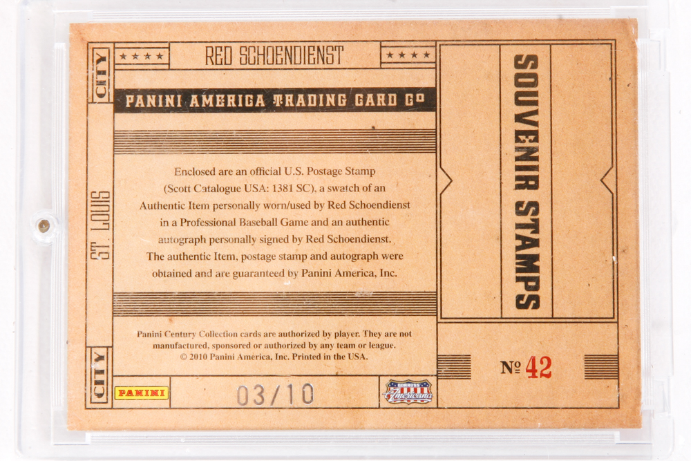 Red Schoendienst Autographed Baseball Cards