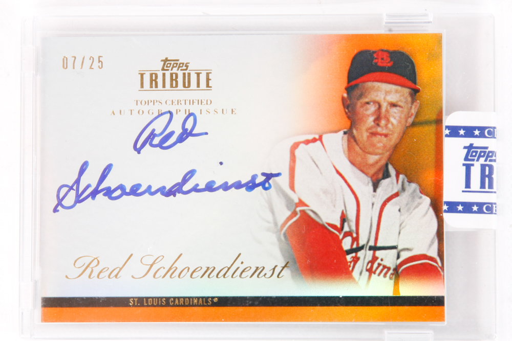 Red Schoendienst Autographed Baseball Cards
