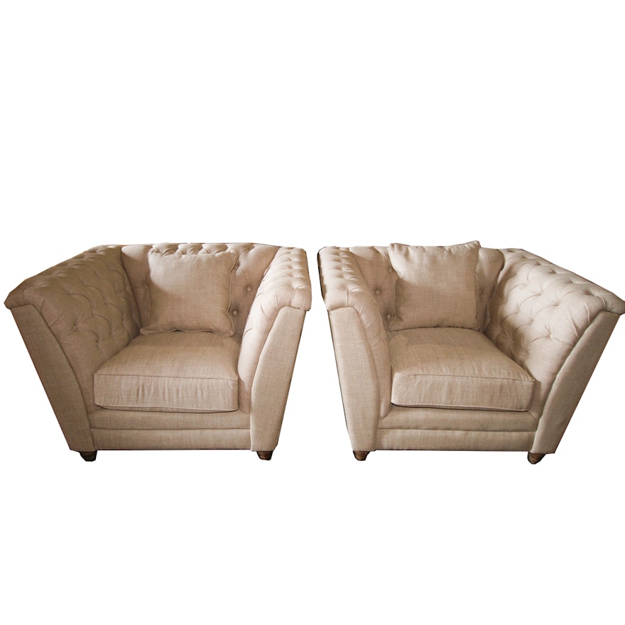 Cream "Kensington Chesterfield" Chairs by Blink Furniture