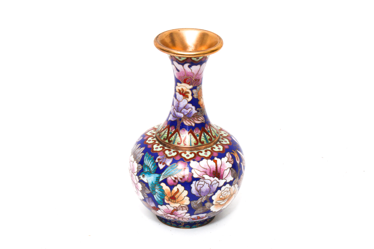 Chinese Floral Cloisonné Vase