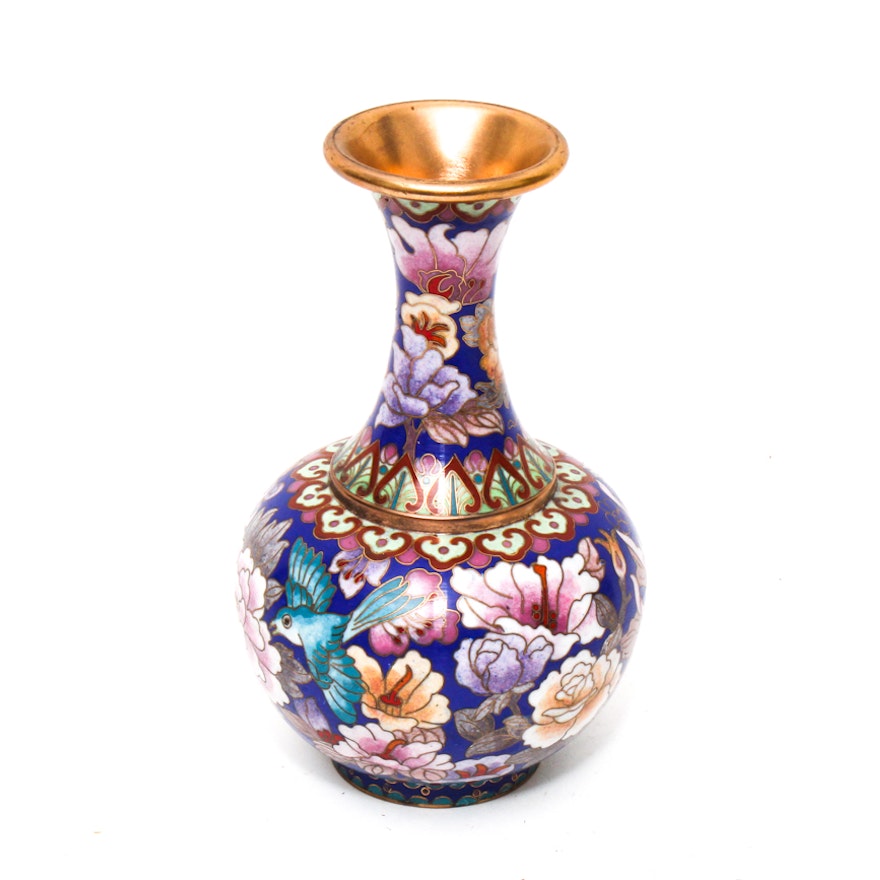 Chinese Floral Cloisonné Vase