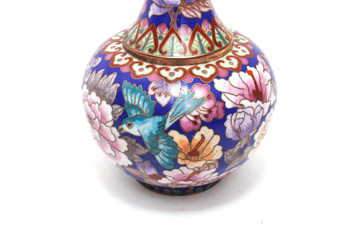 Chinese Floral Cloisonné Vase