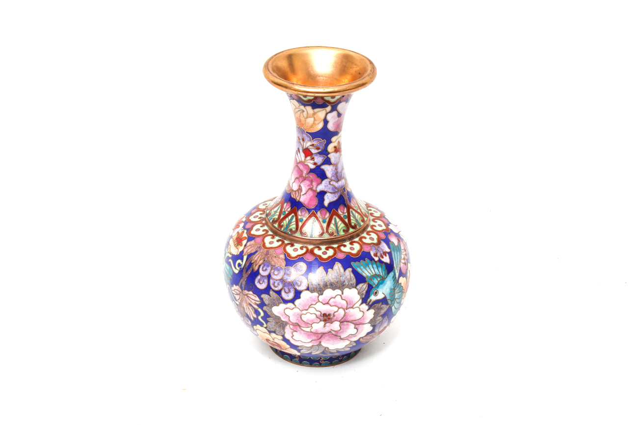 Chinese Floral Cloisonné Vase