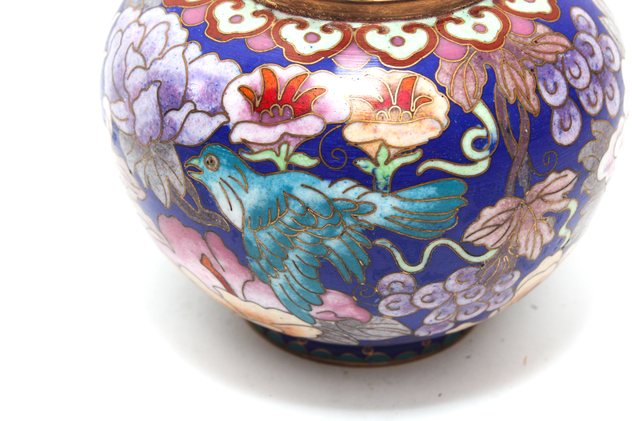 Chinese Floral Cloisonné Vase
