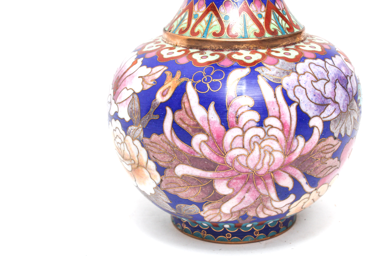 Chinese Floral Cloisonné Vase
