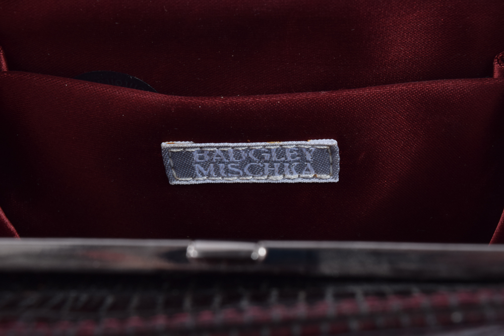 Badgley Mischka Burgundy Evening Handbag with Embellishment