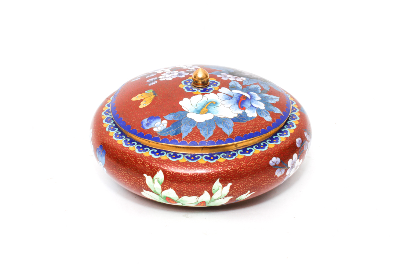 Chinese Lidded Cloisonné Dish