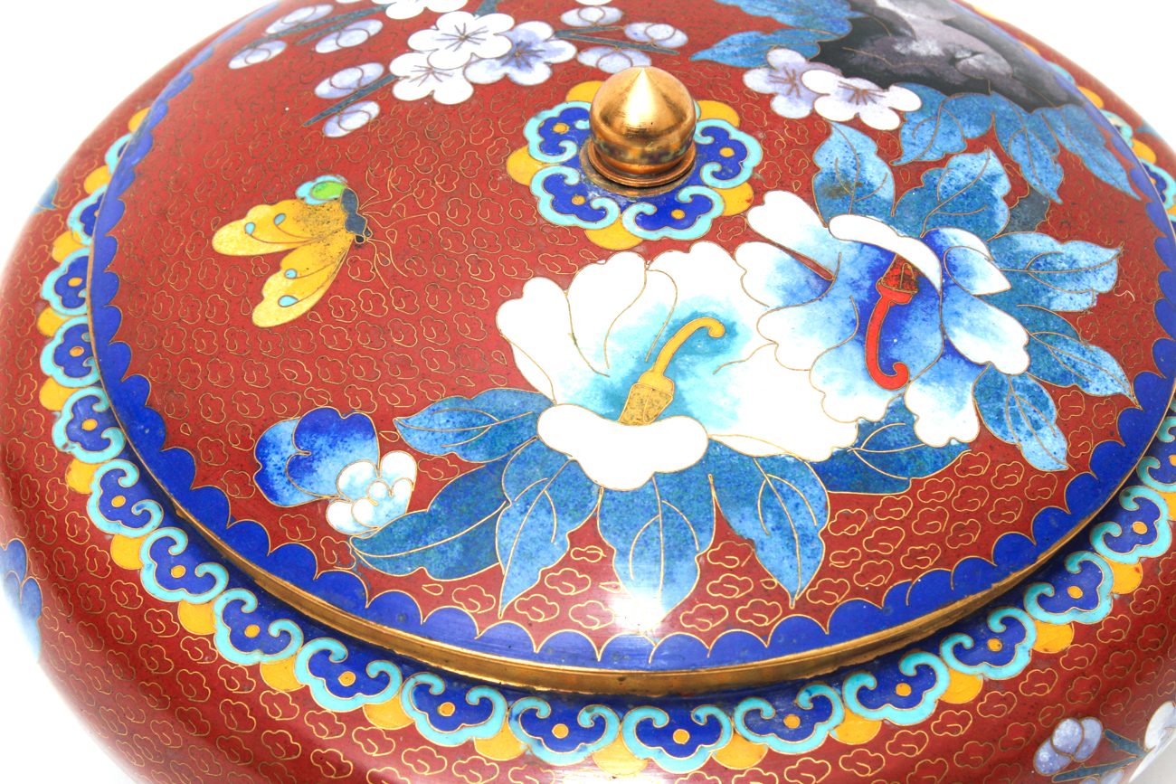 Chinese Lidded Cloisonné Dish