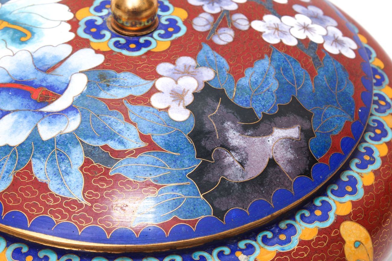 Chinese Lidded Cloisonné Dish