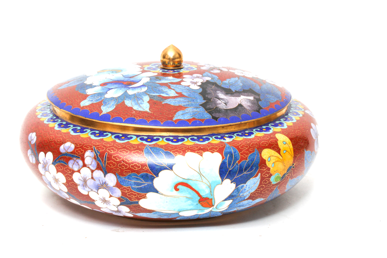 Chinese Lidded Cloisonné Dish