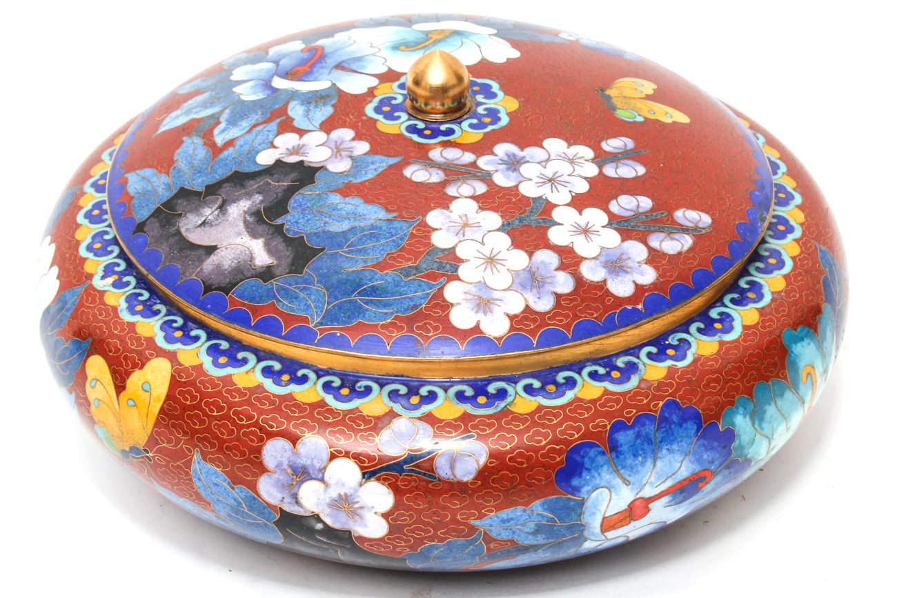 Chinese Lidded Cloisonné Dish
