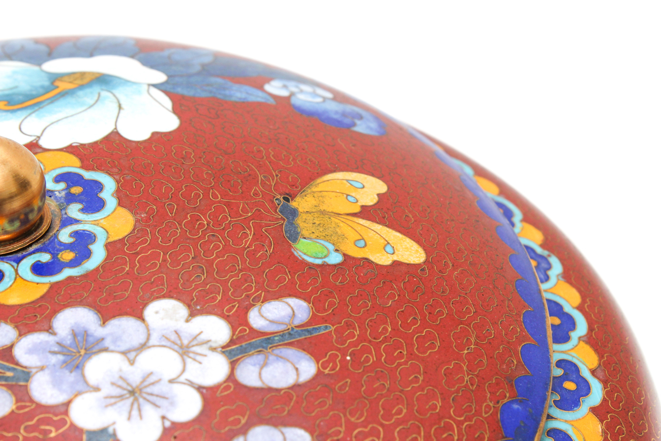 Chinese Lidded Cloisonné Dish