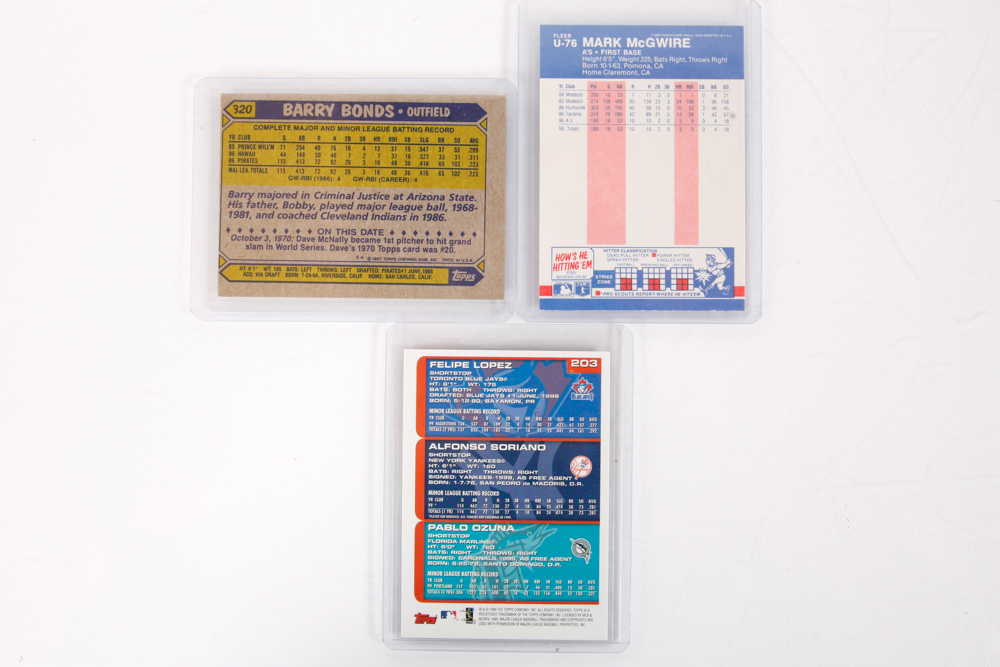 1990s Baseball Cards including Gary Sheffield, Barry Bonds, Sammy Sosa and More