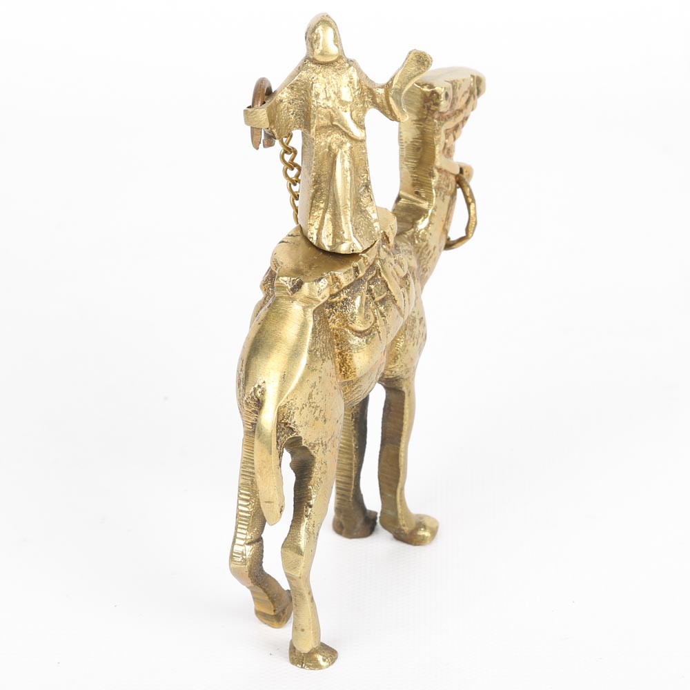 Brass Camel and Rider Figurine