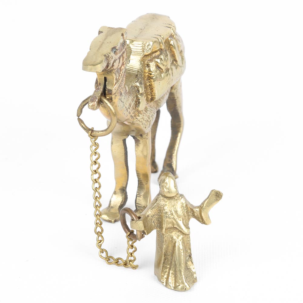 Brass Camel and Rider Figurine