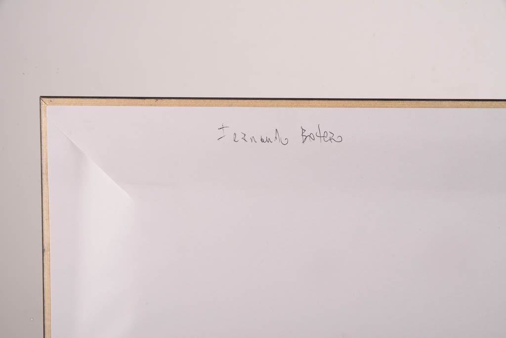 N. Siebel Oil Painting of a Woman in the Style of Fernando Botero