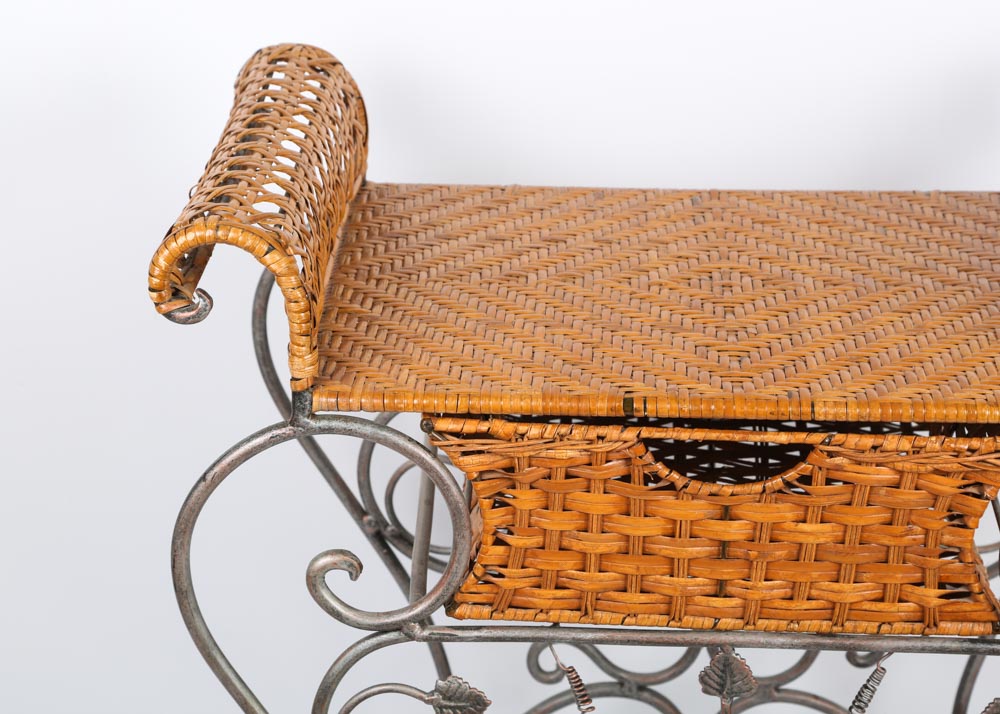 Metal and Rattan Storage Furniture
