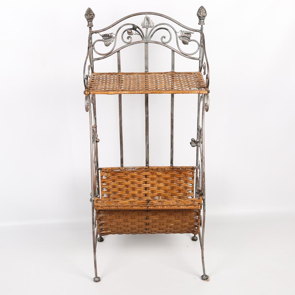 Metal and Rattan Storage Furniture