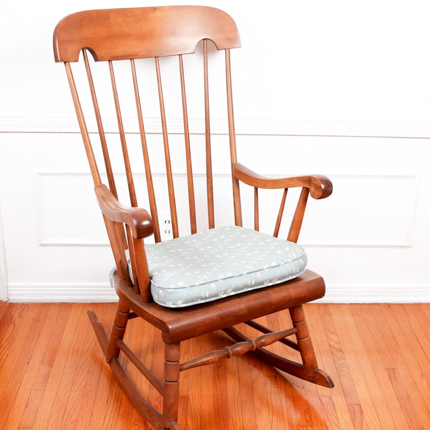 Windsor-Inspired Rocking Chair in the Style of Nichols & Stone